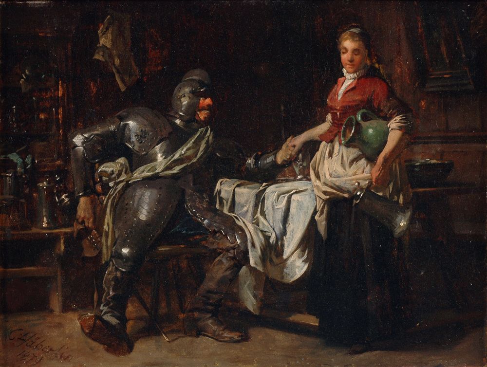 Knight And Maid by Carl von Haeberlin, 1879